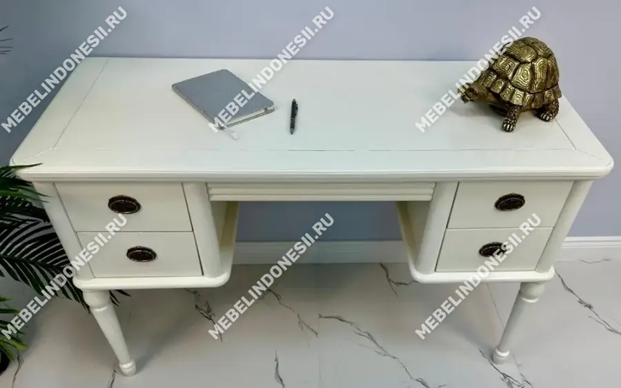 Стол туалетный с зеркалом "Мария Сильва" Слоновая кость MS832-MS833  купить в интернет магазине Мебель из массива. Звоните +7 495 961-63-63 Туалетные столы из массива дерева