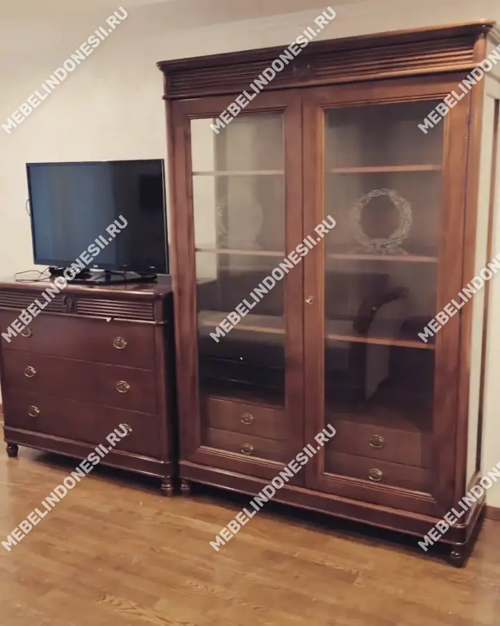 Комод с зеркалом "Мария Сильва" Орех MS904-MS907  купить в интернет магазине Мебель из массива. Звоните +7 495 961-63-63 Комоды из массива дерева