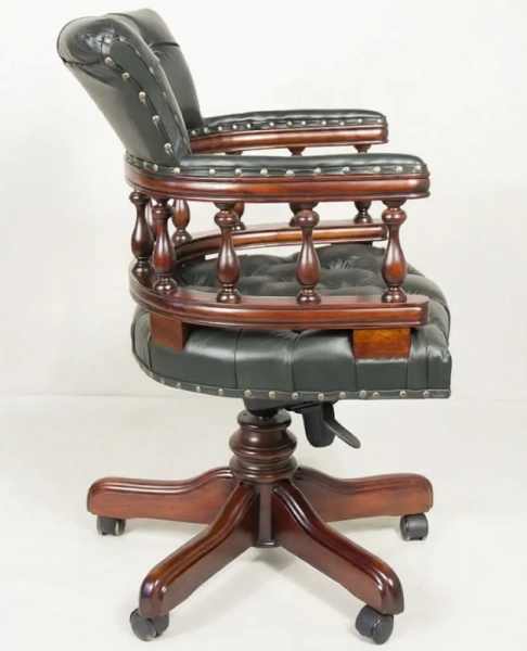 Рабочее кабинетное кожаное кресло MSM.237 GREEN 12027 GREEN купить в интернет магазине Мебель из массива. Звоните +7 495 961-63-63 Мебель Индонезии
