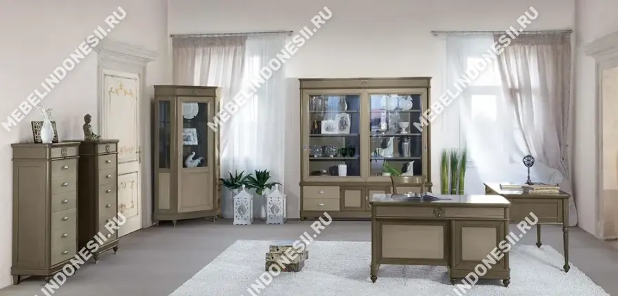 Витрина угловая "Мария Сильва" Слоновая кость MS928  купить в интернет магазине Мебель из массива. Звоните +7 495 961-63-63 Витрины из массива дерева