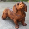 Деревянная фигурка ручной работы "Собака" с коричневой полировкой  