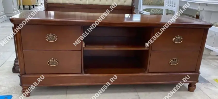 Тумба под ТВ 1800 "Мария Сильва" Слоновая кость MS931  купить в интернет магазине Мебель из массива. Звоните +7 495 961-63-63 Тумбы ТВ из массива дерева