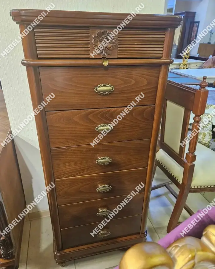 Комод высокий "Бурбон" Оливковый BJ836  купить в интернет магазине Мебель из массива. Звоните +7 495 961-63-63 Комоды из массива дерева