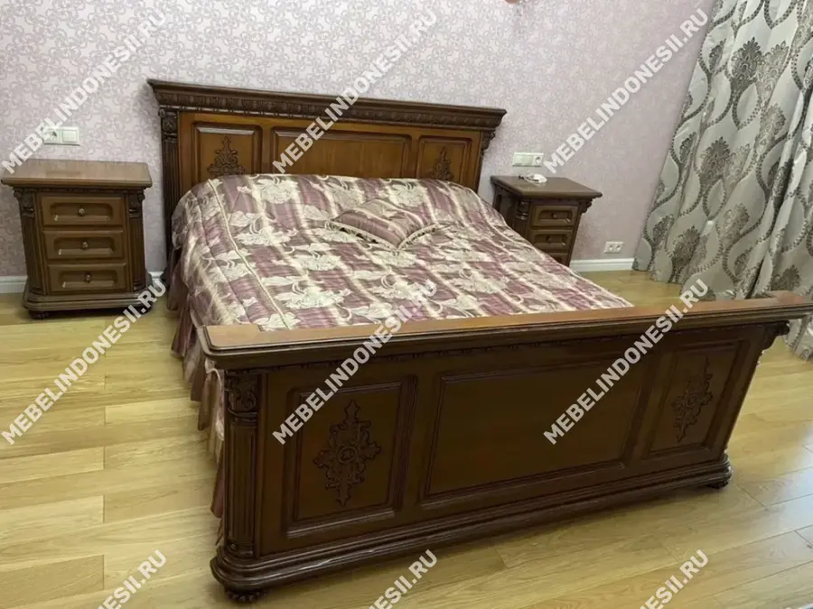 Кровать 140 "Венеция Люкс" Орех 363  купить в интернет магазине Мебель из массива. Звоните +7 495 961-63-63 Кровати из массива дерева