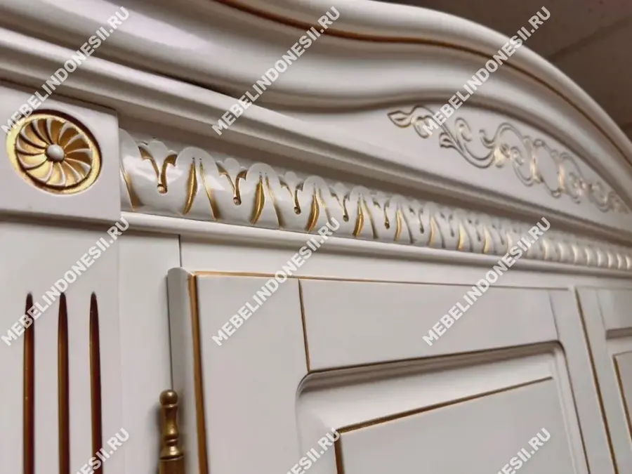 Шкаф 4х дверный "Венеция" Слоновая кость 773  купить в интернет магазине Мебель из массива. Звоните +7 495 961-63-63 Шкафы для одежды из массива дерева